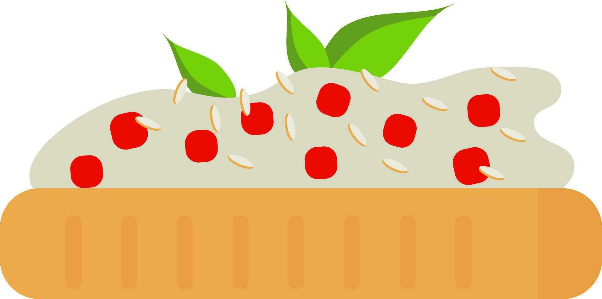 Colorful Bruschetta Dish Icon In Flat Style. vector