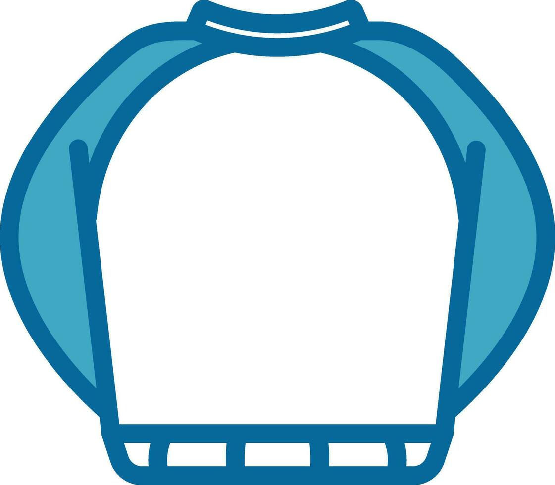 Blue And White Color Sweater Icon In Flat Style. vector