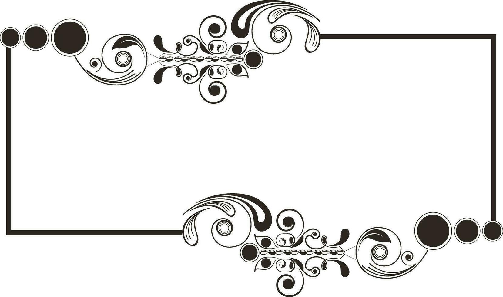 Blank floral design decorated frame. vector