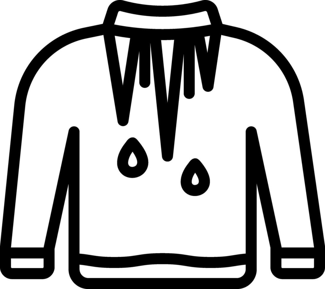aislado de moda suéter icono en negro línea Arte. vector