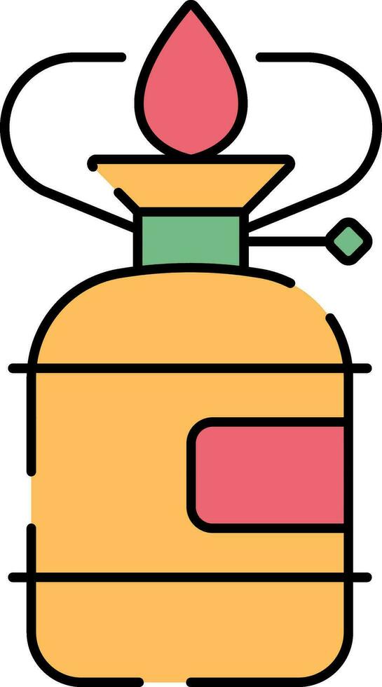 Camping Gas Stove Colorful Icon. vector