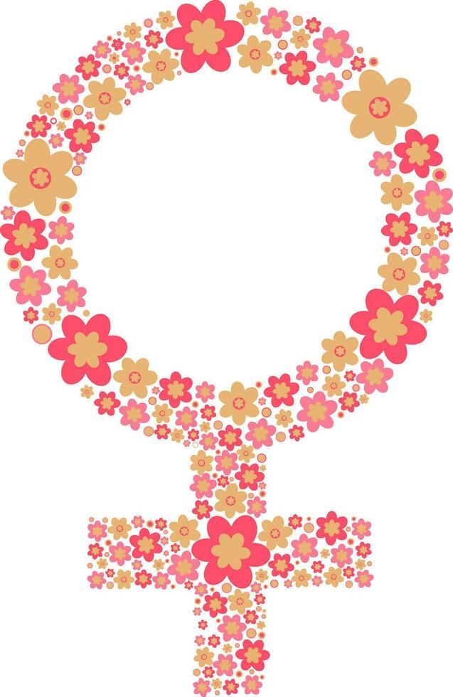 Illustration of a female sign or symbol. vector