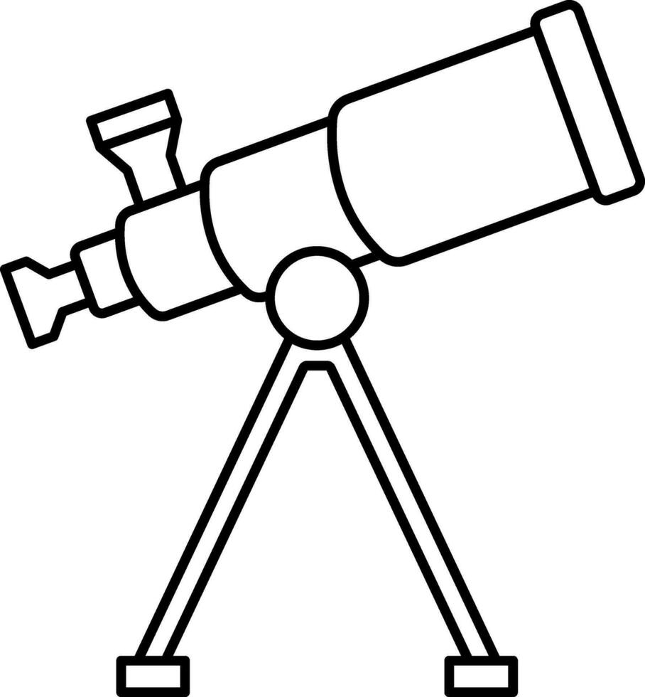 Illustration of Telescope Icon in Line Art. vector