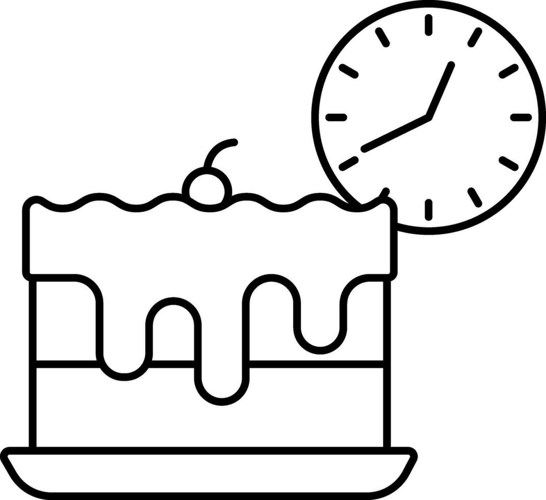 Lunch Time Icon In Black Outline. vector