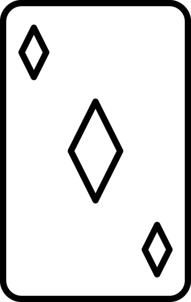Diamond Playing Card Line Art Icon. vector