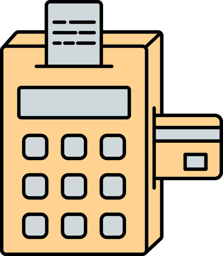 Terminal Machine Icon In Yellow And Gray Color. vector
