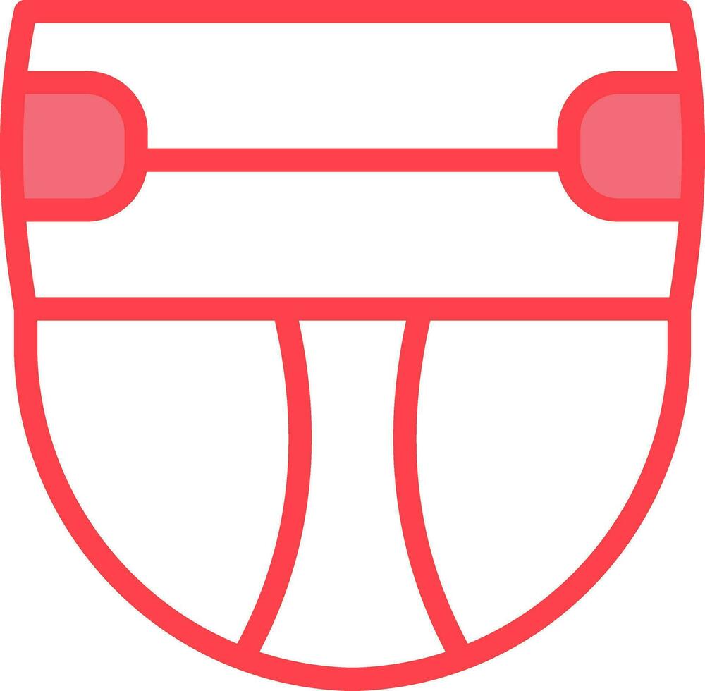 Diaper Icon In Red And White Color. vector