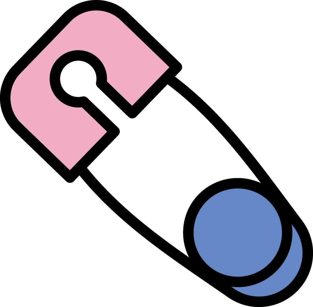 Safety Pin Icon In Blue And Pink Color. vector