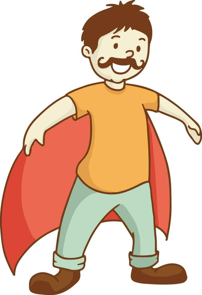 Little boy with mustache. vector