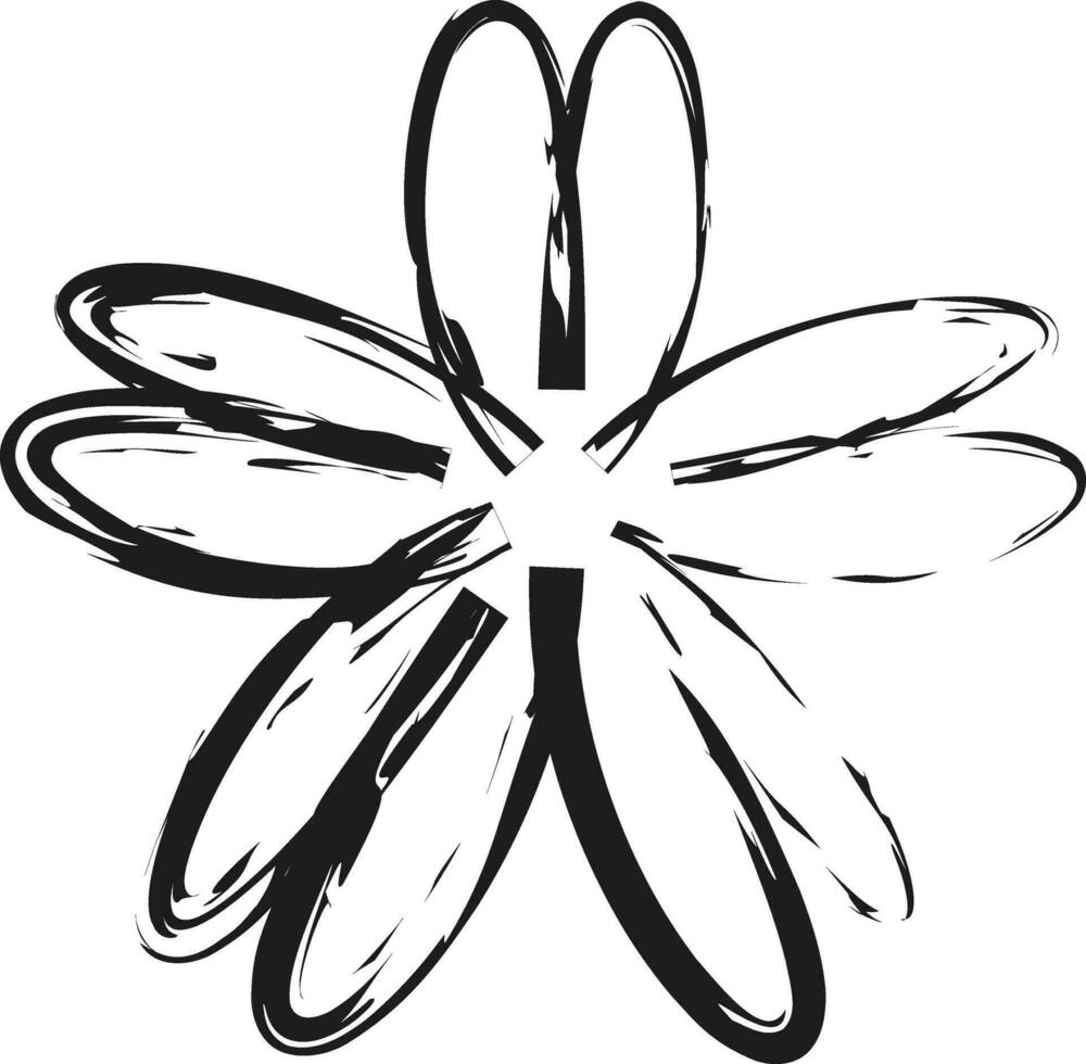 Hand drawn flower design. vector