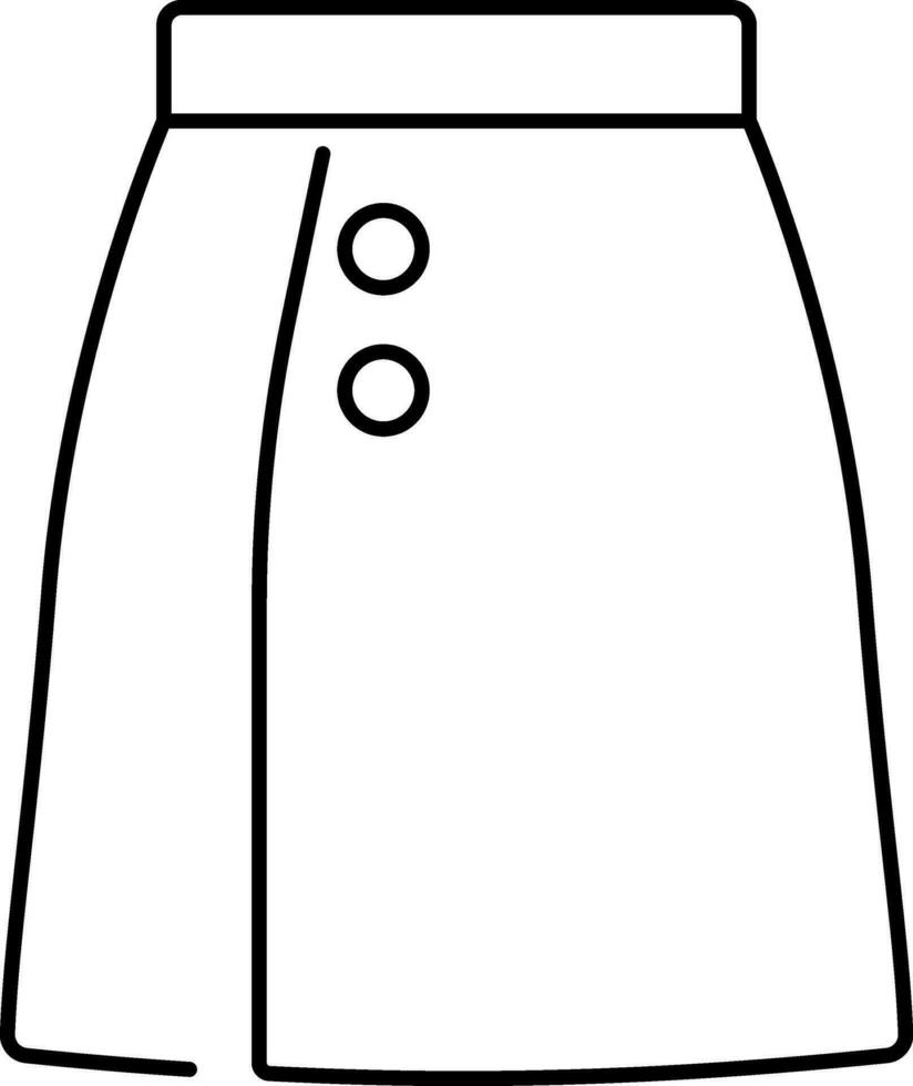 aislado mini falda icono en contorno estilo. vector