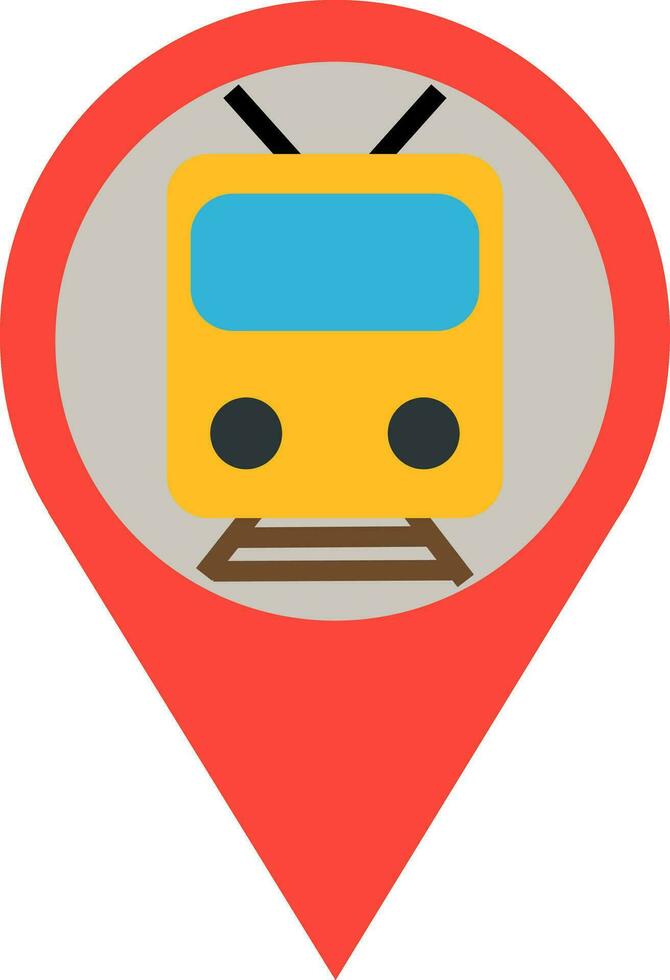 Train location pointer pin icon. vector