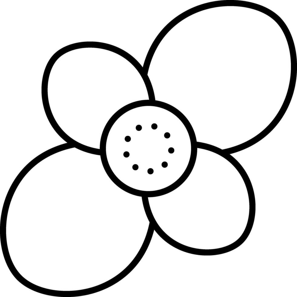 Begonia Flower Black Outline Icon. vector