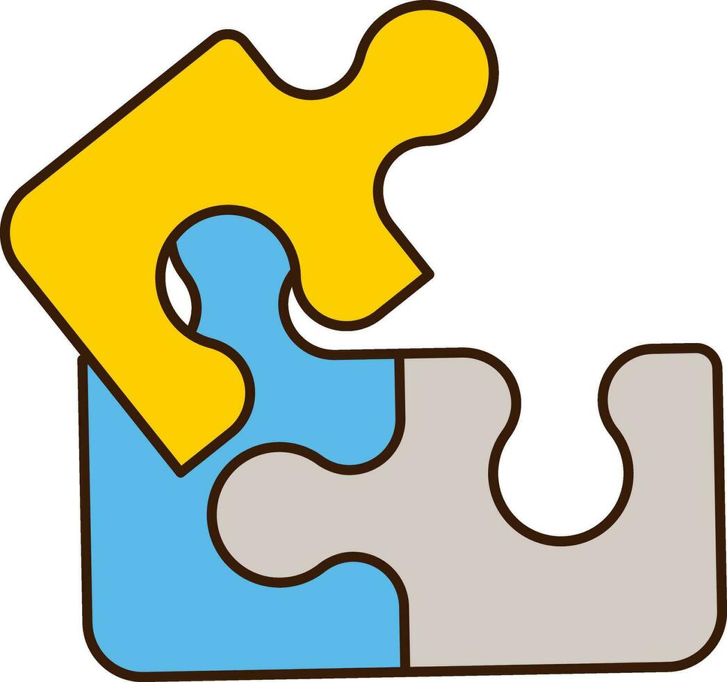 Illustration of Puzzle Icon In Flat Style. vector