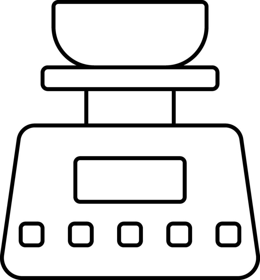 Isolated Meat Grinder Icon In Black Linear Style. vector