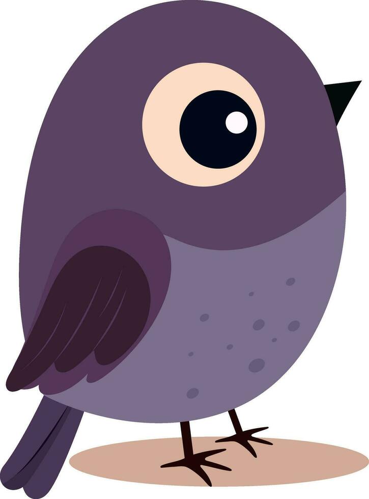 Isolated Purple Bird Icon In Flat Style. vector
