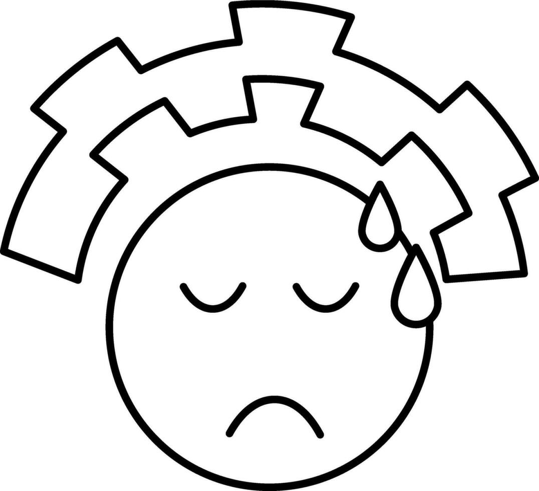 Headache Icon Black Line Art. vector