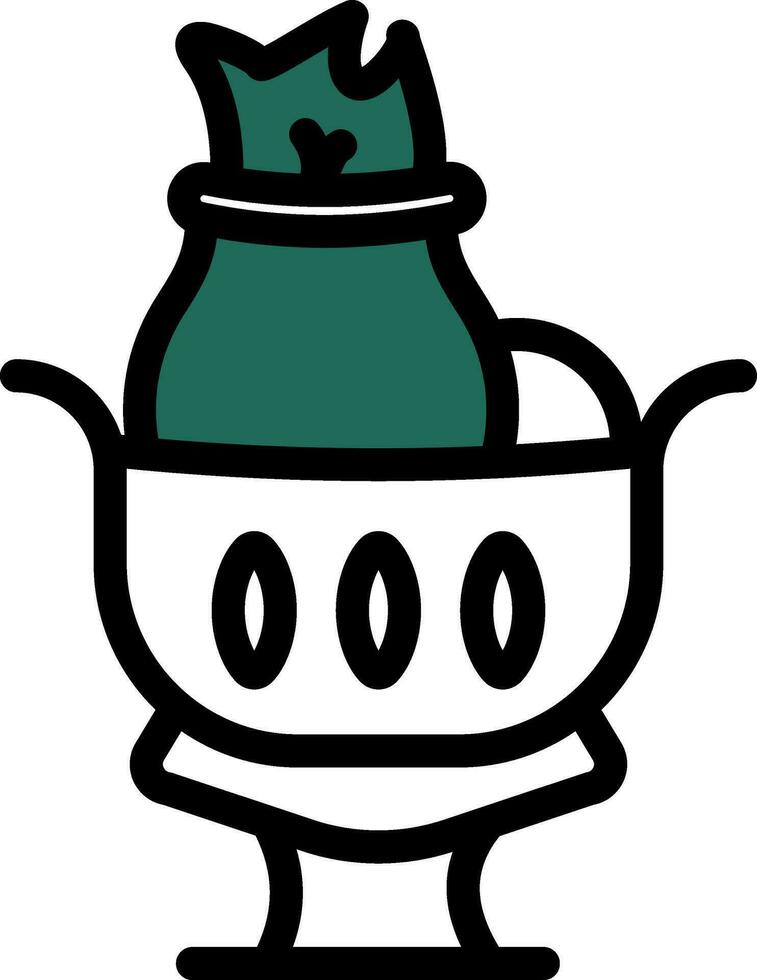 Dowry Icon In Green And White Color. vector