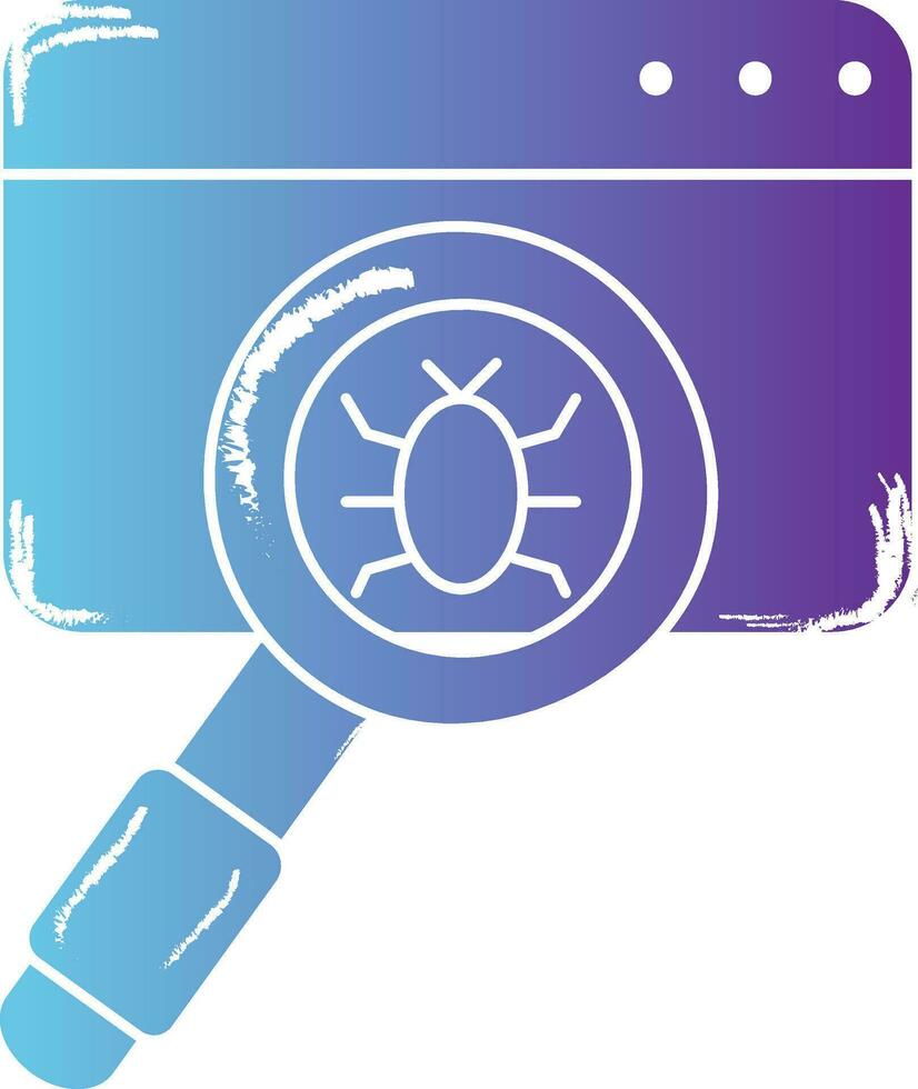 Gradient Color Searching Virus In Webpage Icon. vector