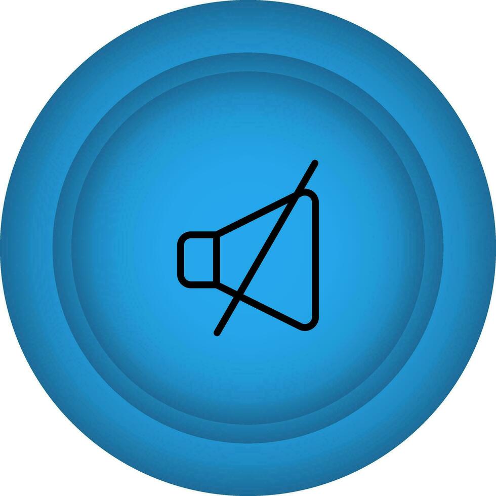 Blue Mute Button Symbol Or Icon. vector