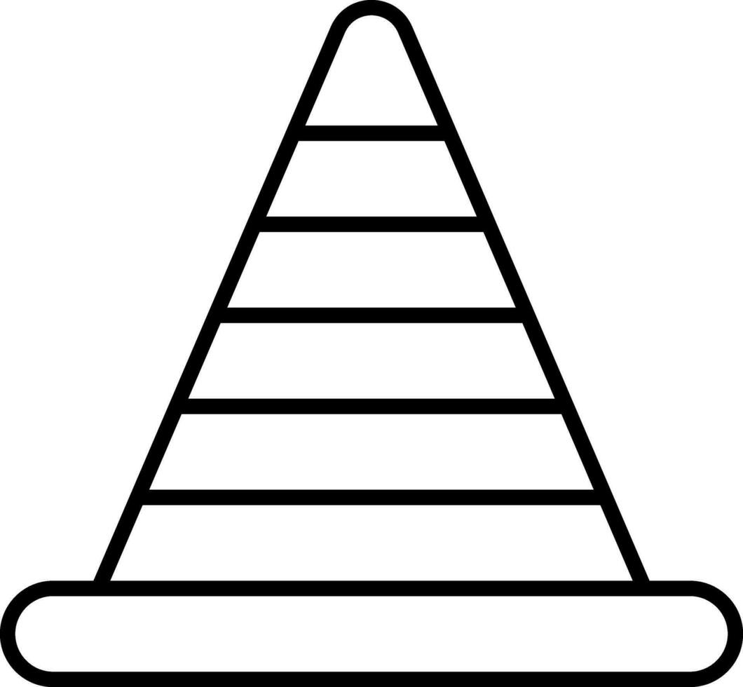 Traffic Cone Icon In Black Line Art. vector