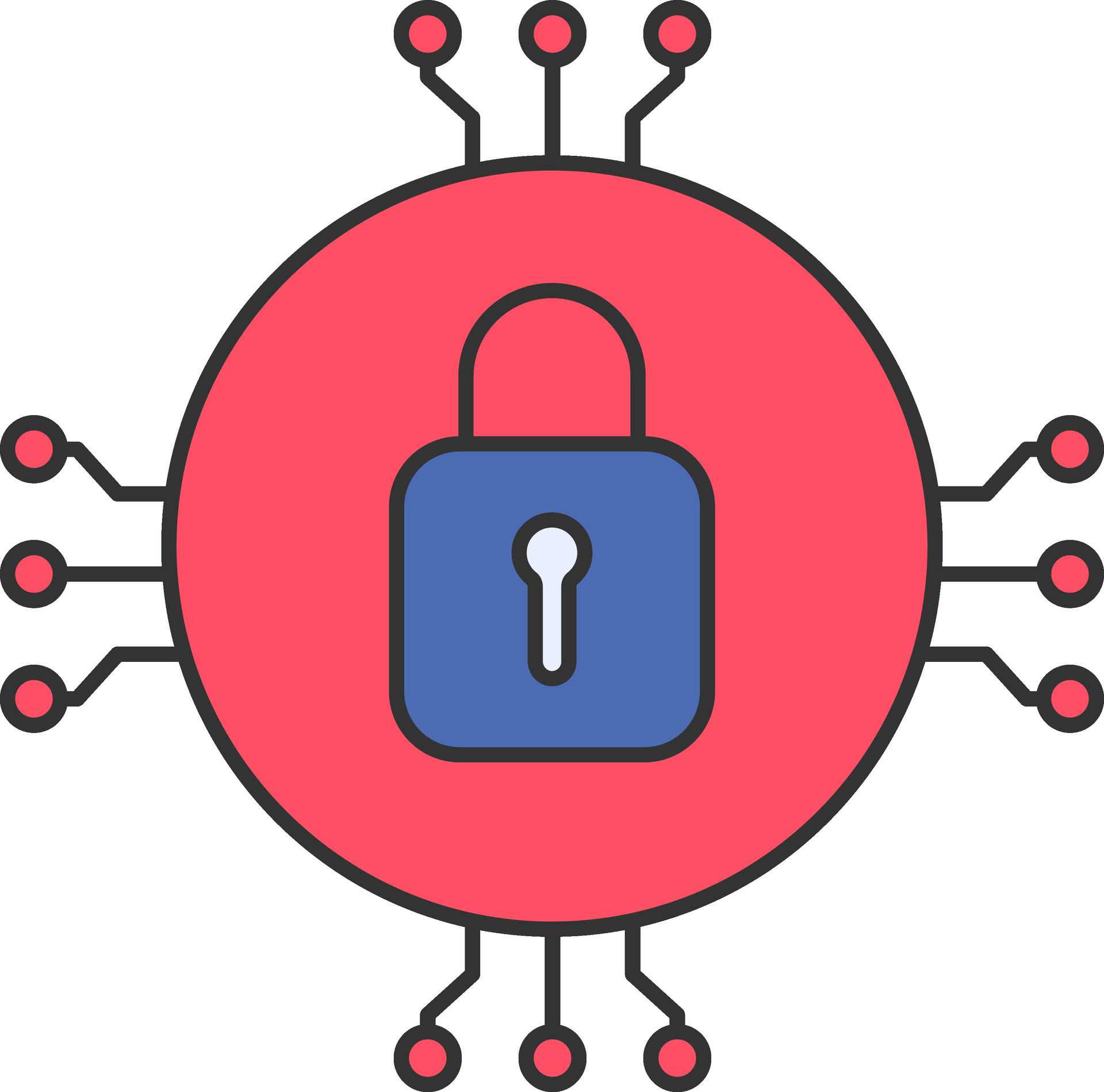 Security Chip Icon In Red And Blue Color. 24869866 Vector Art at Vecteezy