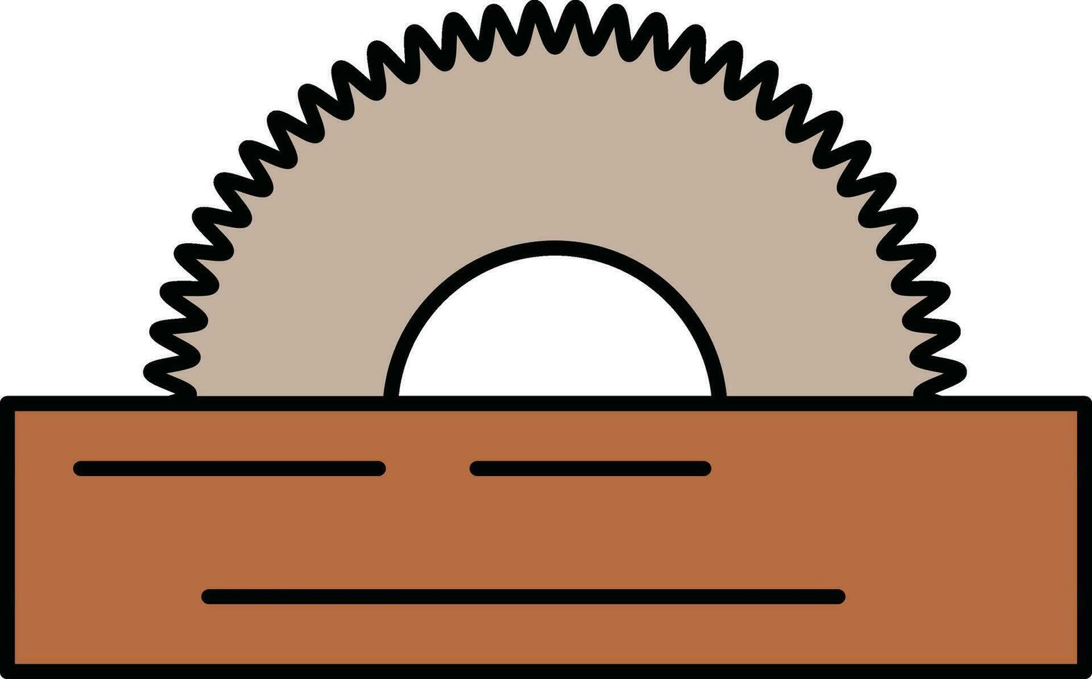 Saw Machine Icon In Brown Color. vector