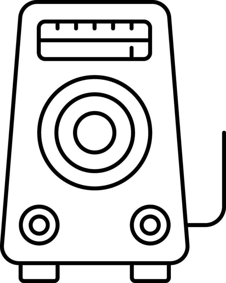 Old Speaker Icon In Black Line Art. vector
