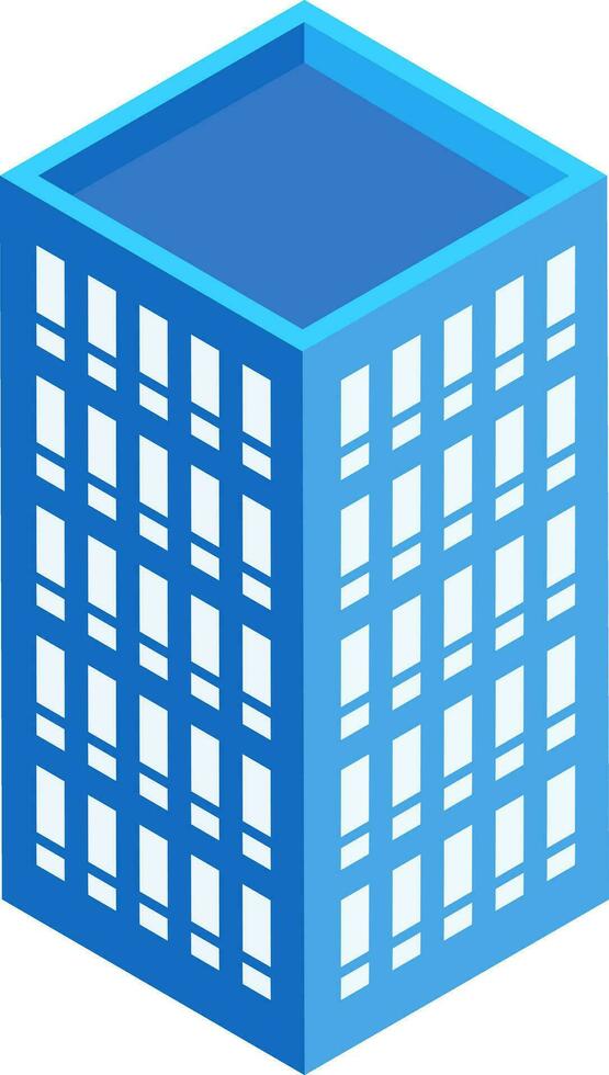 Blue isometric icon of building for real estate concept. vector