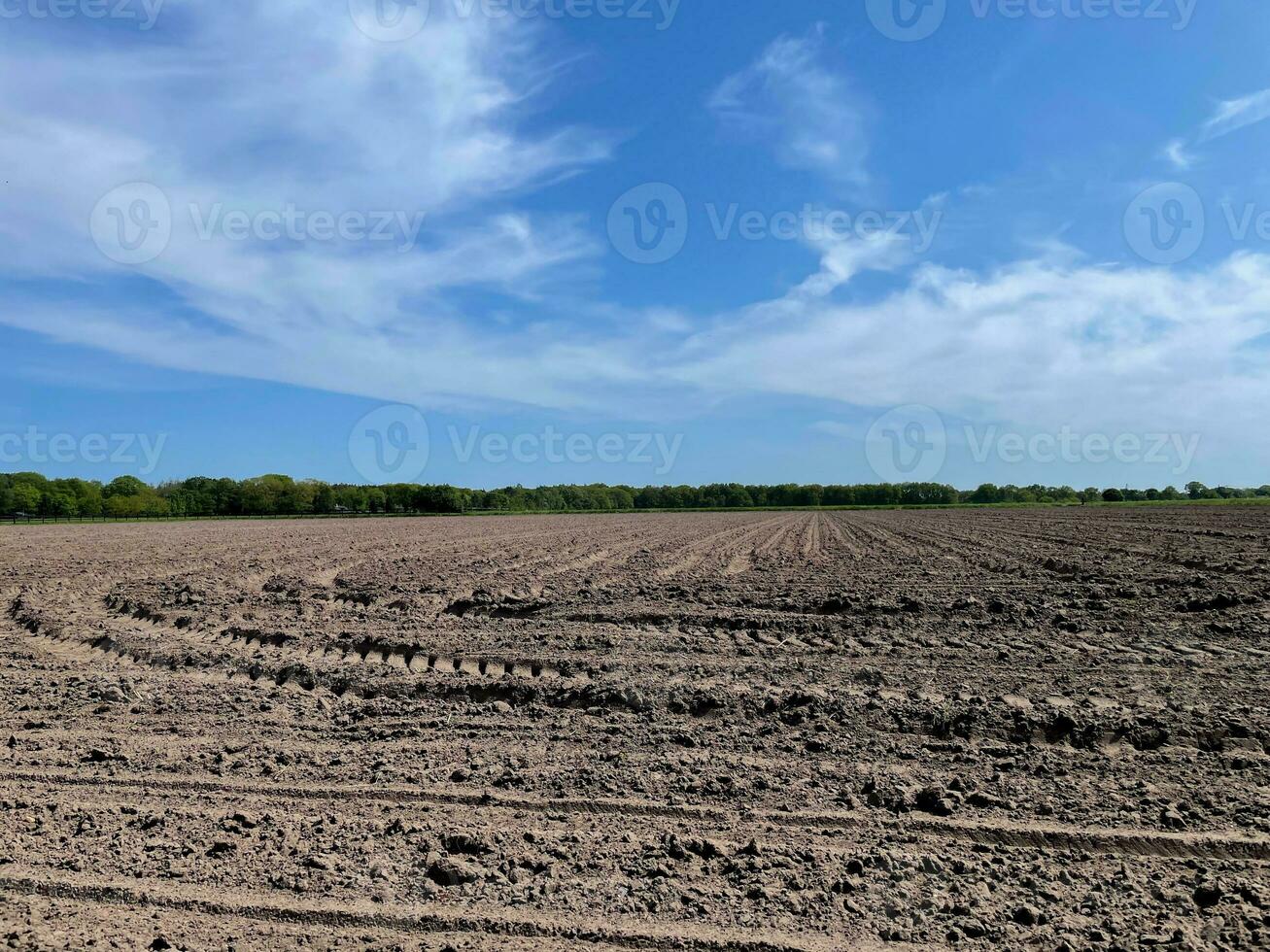 Experience the rustic charm of a plowed field merging with sandy textures, revealing a captivating landscape where nature's raw beauty unfolds photo