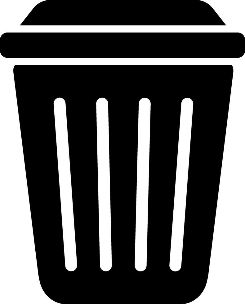 Flat style dustbin glyph icon. vector
