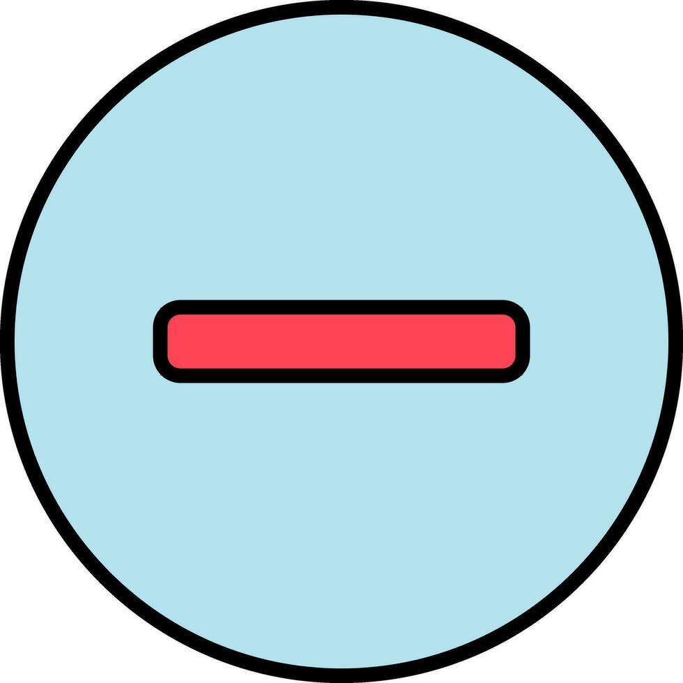 Minus or Remove Button icon in red and blue color. vector