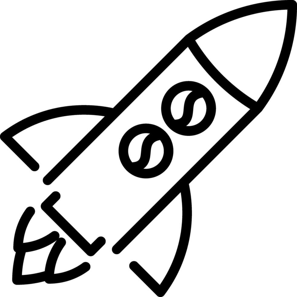 Flat style rocket icon in line art. vector