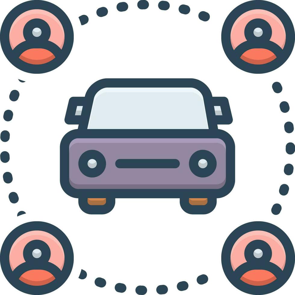 color icon for carsharing vector