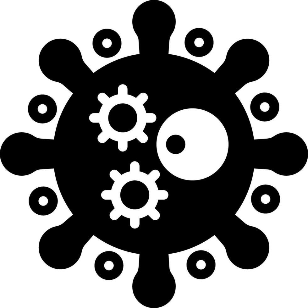 solid icon for virus vector