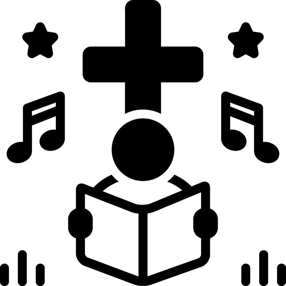 solid icon for hymn vector