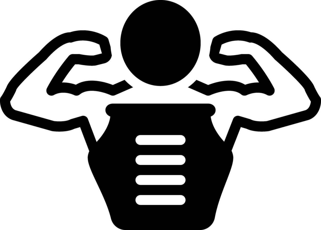 solid icon for pectorals vector