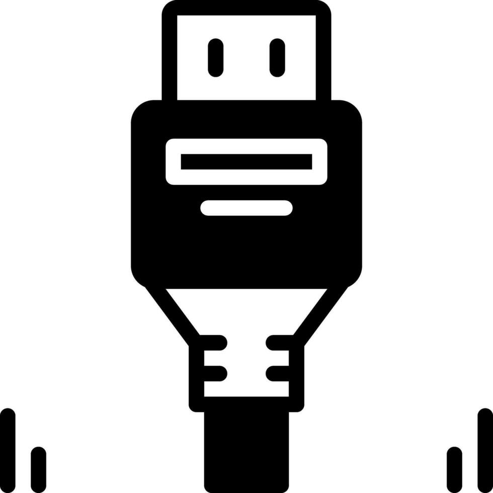 sólido icono para Displayport vector