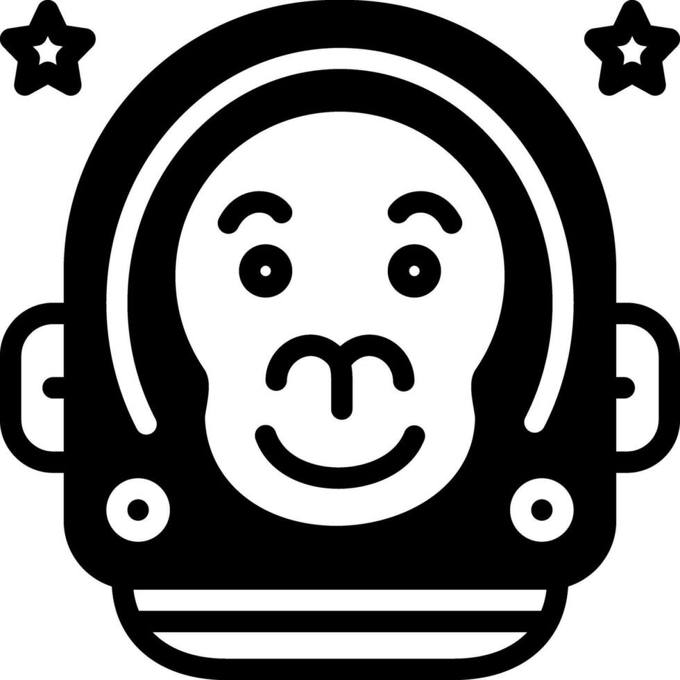 solid icon for monkey of the space vector