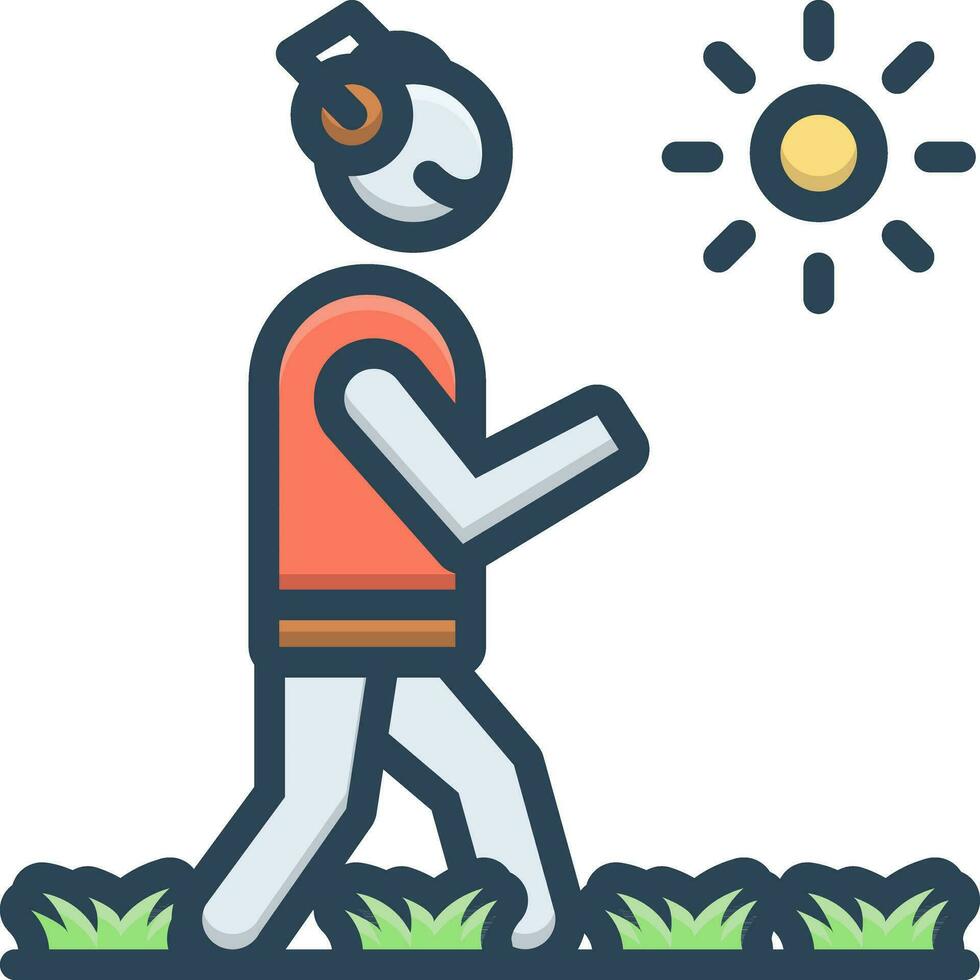 color icon for walking vector