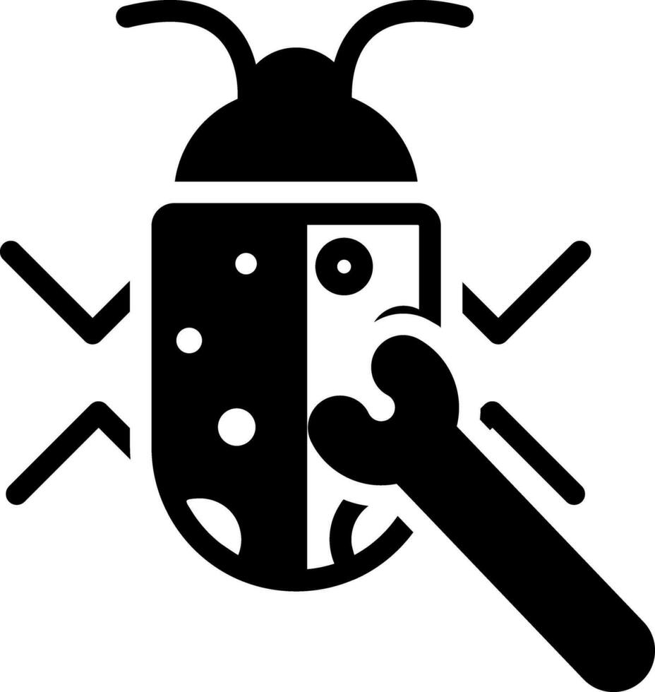 solid icon for bug fixing vector