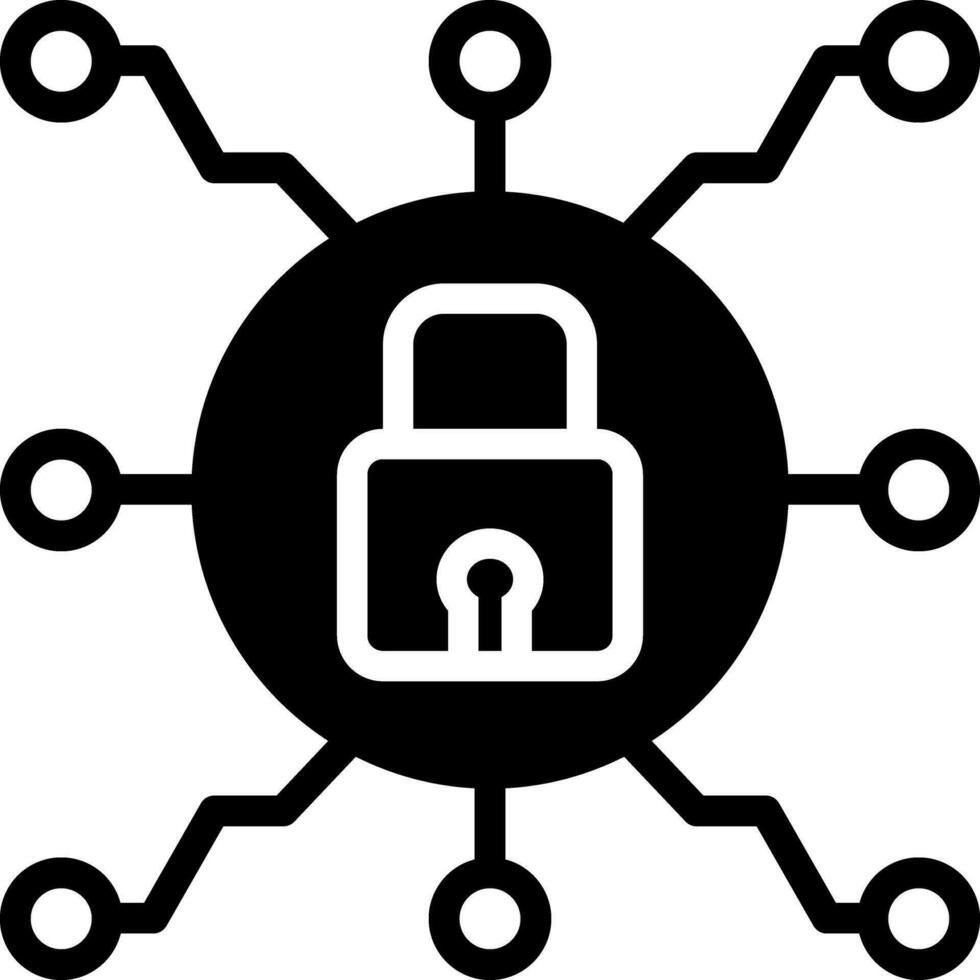 solid icon for secure connection vector