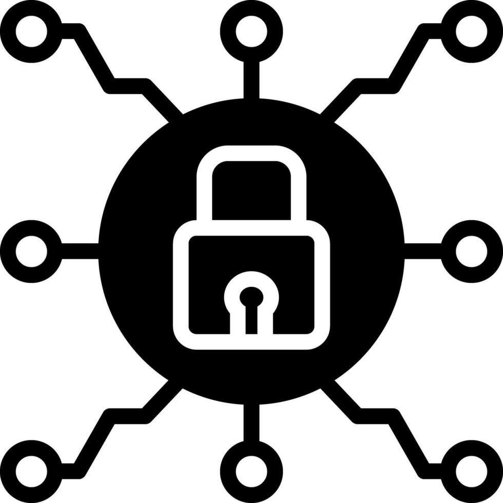 solid icon for secure connection vector