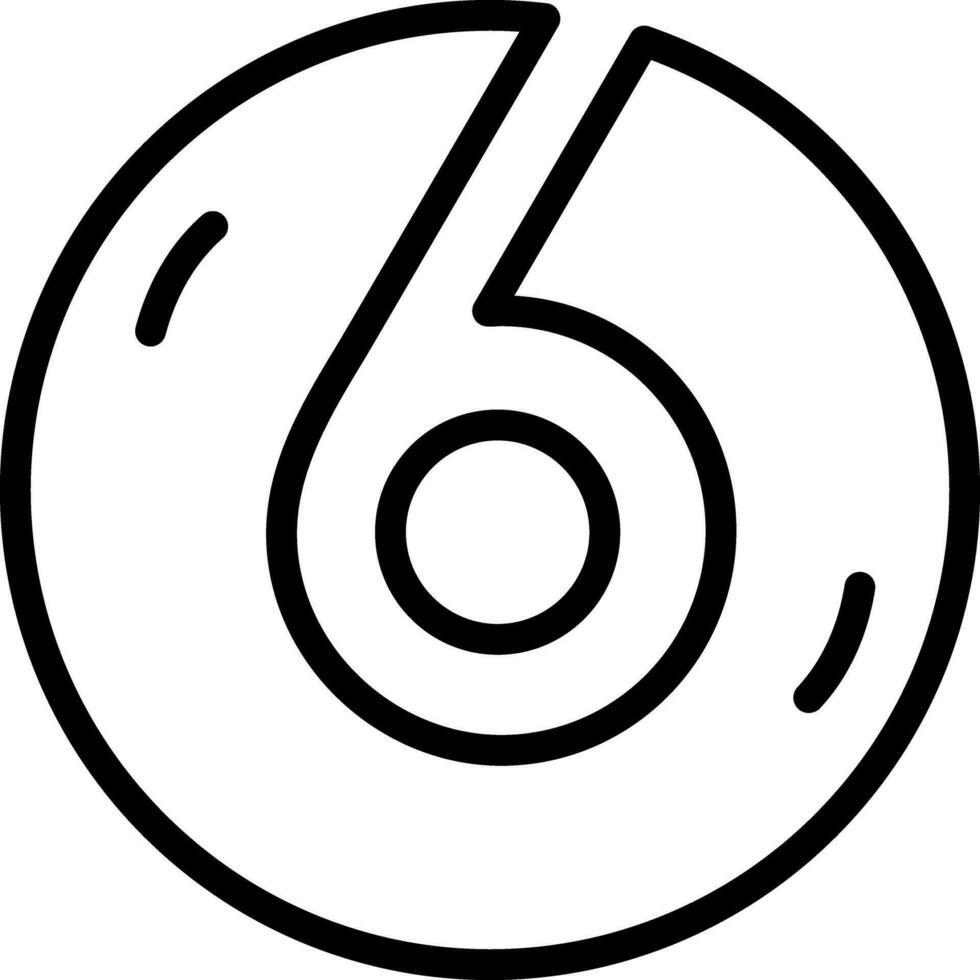 line icon for six vector