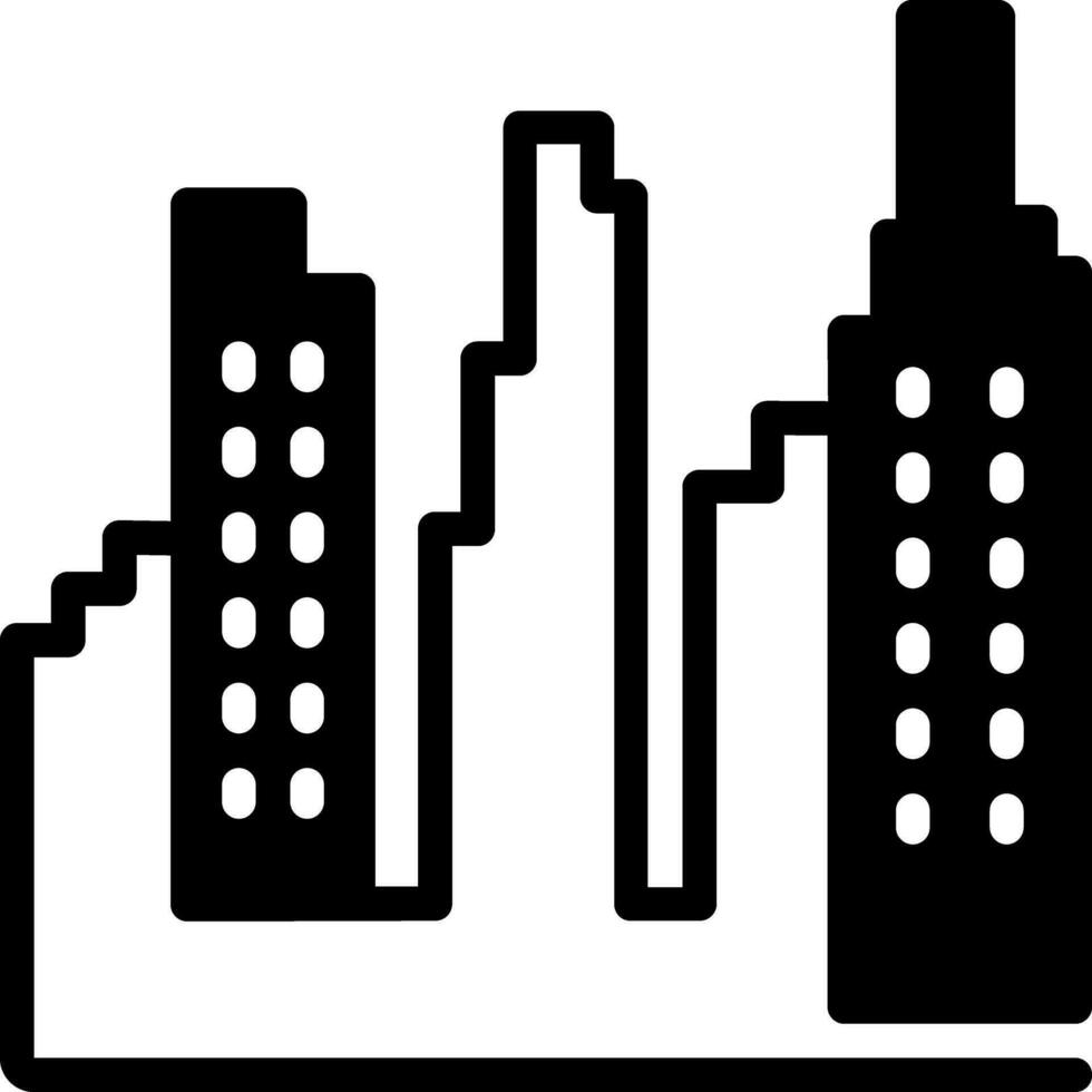 solid icon for citycenter vector