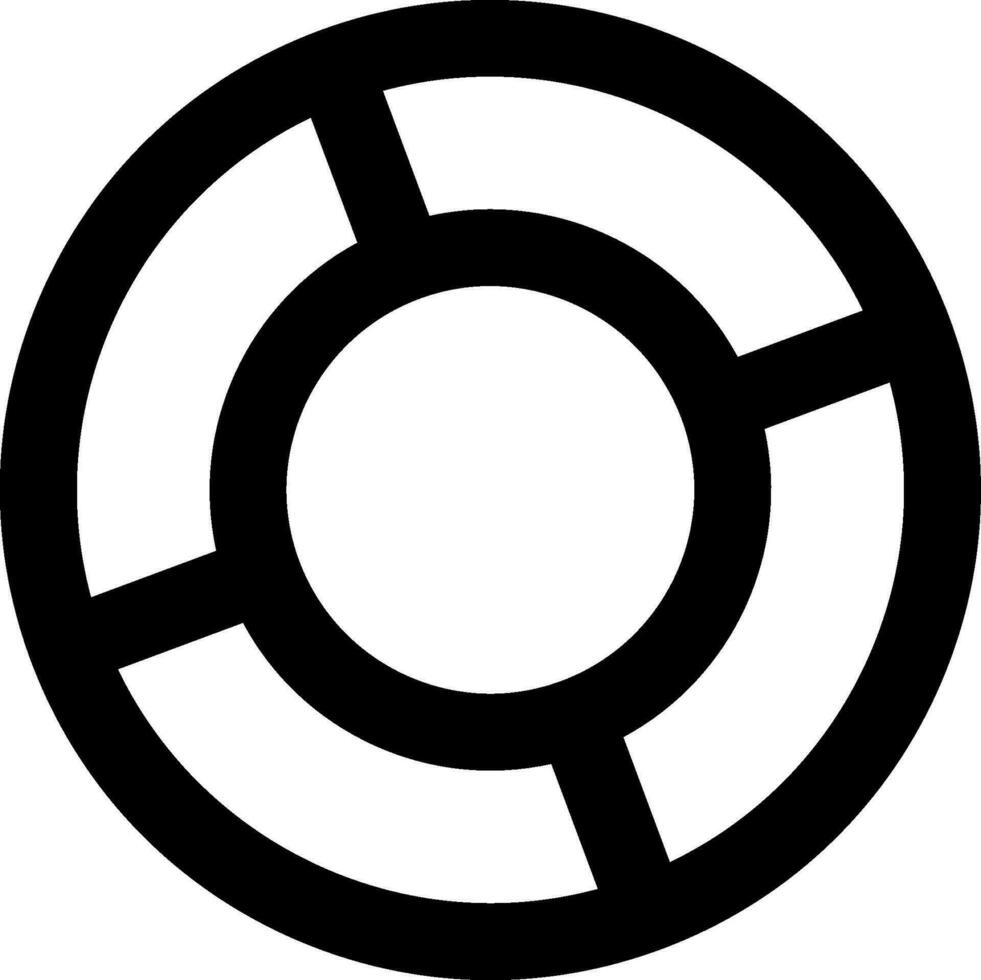 Isolated pie chart icon in line art. vector