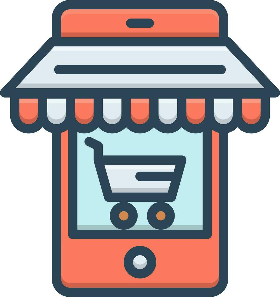 color icon for ecommerce optimizing vector