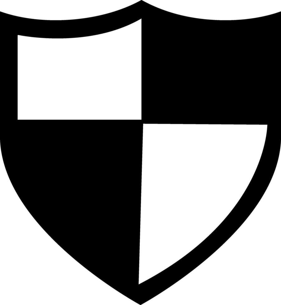 Isolated bw shield badge. vector