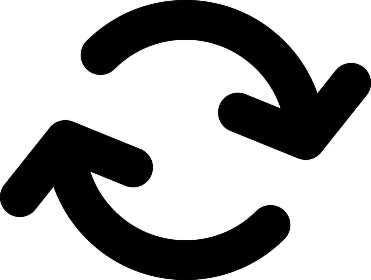 Reload sign or symbol in black color. vector