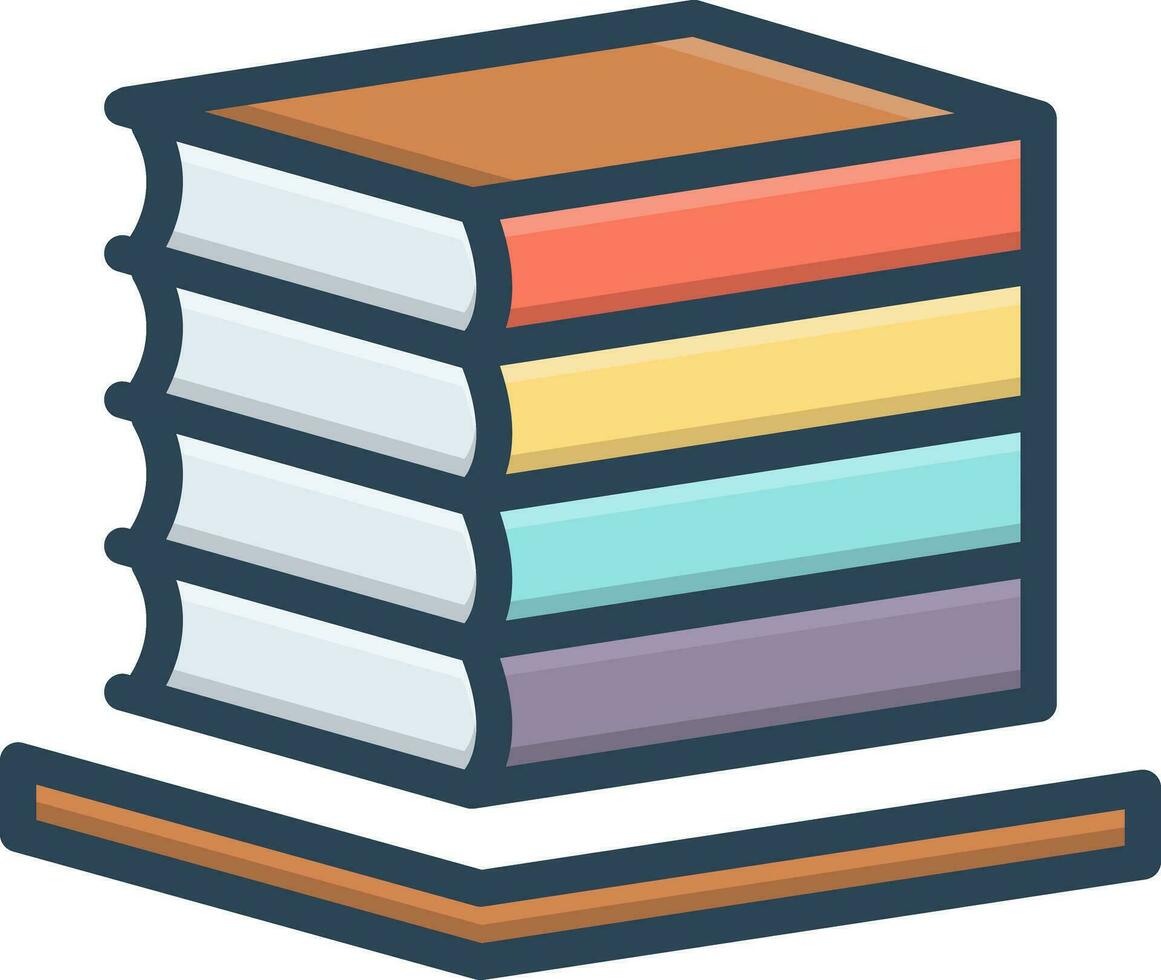 color icon for books vector